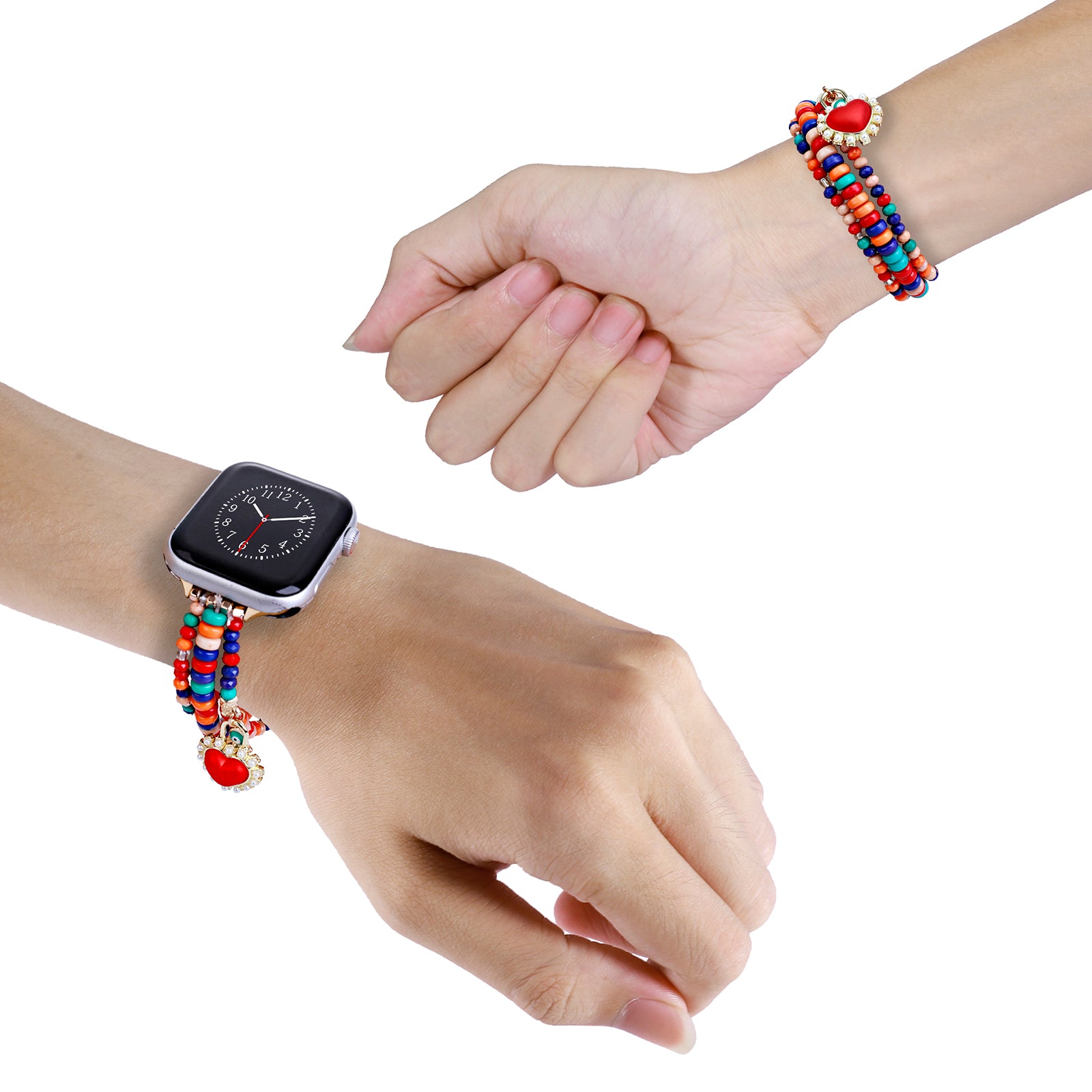 For Apple Watch Ultra Ultra 2 49mm Series 9 8 7 45mm Series 6 5 4 SE (2022) (2023) SE 44mm Series 3 2 1 42mm Three Rows Seed Beads Wristband Strap Watch Bracelet For Apple Watch Ultra Ultra 2 49mm Series 9 8 7 45mm Series 6 5 4 SE (2022) (2023) SE 44mm Series 3 2 1 42mm Three Rows Seed Beads Wristband Strap Watch Bracelet